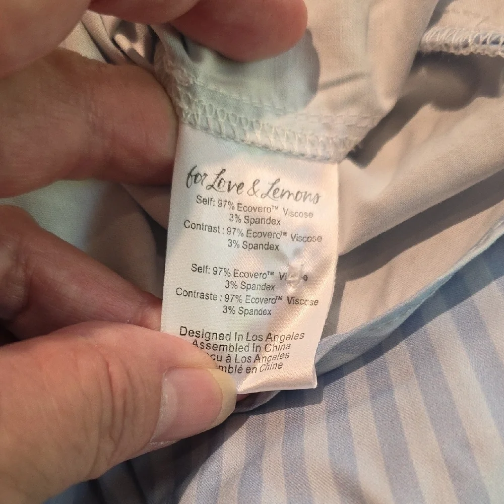 NWT FOR LOVE AND LEMONS TAMREN BLUE STRIPE BUTTON UP SHIRT TOP #4 SIZE S - Picture 7 of 7